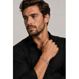 سوار رجالي من الفضة الايطاليه Men’s Bracelet in Italian 925 Sterling Silver.