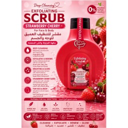 جل تقشير الجسم بالفراولة 500 مل Strawberry Body Scrub Gel 500ml