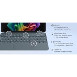 كيبورد مايكروسوفت سيرفس برو 12 بوصة مع قلم سليم 2 - أوشن Microsoft Surface Pro 12" Keyboard Cover + Slim Pen 2 - Ocean