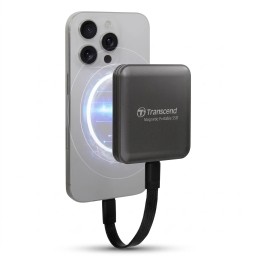 قرص SSD خارجي محمول Transcend 420C بسعة 2TB ومتوافق مع MagSafe ومنفذ USB-C Transcend 420C MagSafe 2TB External SSD USB-C