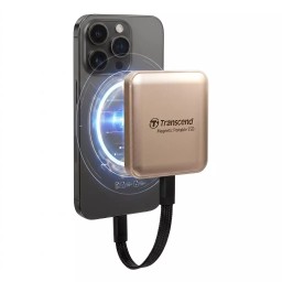 قرص SSD خارجي محمول Transcend 420C بسعة 2TB ومتوافق مع MagSafe ومنفذ USB-C - ذهبي Transcend 420C MagSafe 2TB External SSD USB-C - Gold