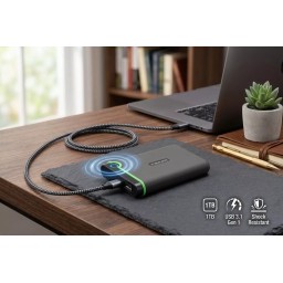 قرص صلب خارجي Transcend StoreJet 25M3 بسعة 1TB ومنفذ USB 3.1 Gen 1 Transcend StoreJet 25M3 1TB External Hard Drive - USB 3.1 Gen 1