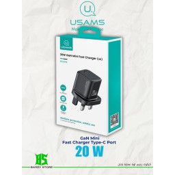 شاحن سريع وصغير بتقنية GaN وقدرة 20 واط USAMS CC274 20W GaN Mini Fast Charger (UK)