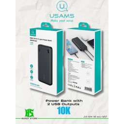 باوربانك يوسامز بسعة 10000 مللي أمبير مع 3 منافذ شحن (مخرجي USB ومظهر أنيق) USAMS CD253 PB83 2U+1C 3-port Power Bank 10000mAh