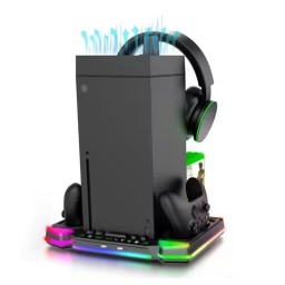 قاعدة تبريد وشحن متعددة الوظائف مع إضاءة RGB من iPega لجهاز إكس بوكس سيريس إكس iPega Multifunctional Vertical Cooling Stand for Xbox Series X (PG-XBX028S)