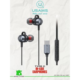 سماعة أذن سلكية يوسامز معدنية داخل الأذن بمنفذ Type-C (موديل EP-48) USAMS EP-48 Type-C Aluminum Alloy In-ear Earphone (SJ758)