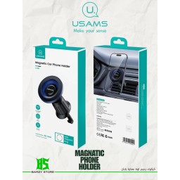 حامل هاتف مغناطيسي للسيارة من يوسامز مخصص لفتحة التهوية مع حلقة مغناطيسية USAMS US-ZJ081 Magnetic Car Phone Holder For Air Vent (With Magnetic Ring)