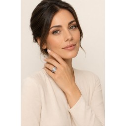 خاتم نسائي مو الفضة الايطاليه925 Women’s Italian Silver Ring925