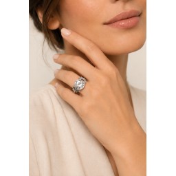خاتم نسائي مو الفضة الايطاليه925 Women’s Italian Silver Ring925