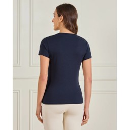 تيشيرت نسائي بأكمام قصيرة - لون كحلي XL Women Navy Basic T-Shirt XL