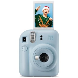 طقم كاميرا فورية فوجي فيلم إنستاكس ميني ١٢ مع بيت شفاف - أزرق سماوي Fujifilm Instax Mini 12 Instant Camera Set with Clear Case - Sky Blue