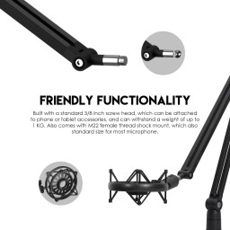 حامل ميكروفون مكتبي قابل للتعديل FANTECH AC902S FANTECH AC902S Adjustable Microphone Stand