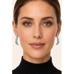 تراجي ( اقراط ) من الفضة الايطالية Italian 925 Sterling Silver Earrings