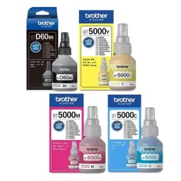 سيت حبر برذر اصلي D60Bk,BT5000Y, BT5000M, BT5000C Set Brother Genuine Ink Bottle  D60Bk,BT5000Y, BT5000M, BT5000C