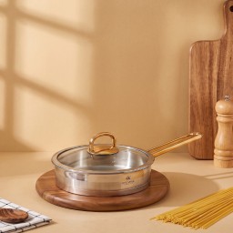 مقلاة لايف سمايل مسكات ذهبي Life Smile Frying Pan With Golden Handles