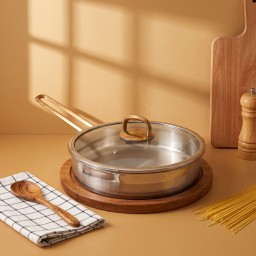 مقلاة لايف سمايل مسكات ذهبي Life Smile Frying Pan With Golden Handles