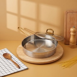 مقلاة لايف سمايل مسكات ذهبي Life Smile Frying Pan With Golden Handles
