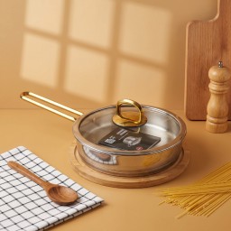 مقلاة لايف سمايل مسكات ذهبي Life Smile Frying Pan With Golden Handles