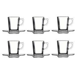 سيت فنجان زجاجي 6 قطع من ماركة باشابهجة Pasabahce 95754 Glass Coffee Set