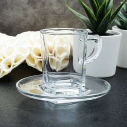 سيت فنجان زجاجي 6 قطع من ماركة باشابهجة Pasabahce 95754 Glass Coffee Set