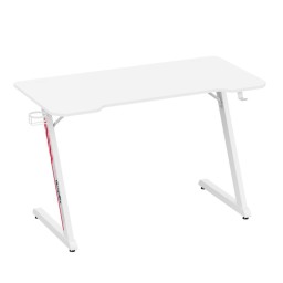 طاولة / ميز كيمنك احترافي باللون الأبيض بأساس فولاذي على شكل حرف Z من GamerTek GamerTek Z-Shaped Gaming Desk (White Edition - 120x60 cm)