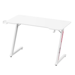 طاولة / ميز كيمنك احترافي باللون الأبيض بأساس فولاذي على شكل حرف Z من GamerTek GamerTek Z-Shaped Gaming Desk (White Edition - 120x60 cm)