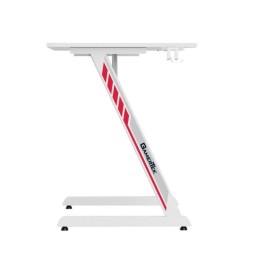 طاولة / ميز كيمنك احترافي باللون الأبيض بأساس فولاذي على شكل حرف Z من GamerTek GamerTek Z-Shaped Gaming Desk (White Edition - 120x60 cm)