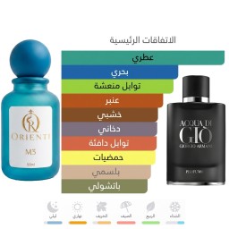 عطر Orienti M3 للرجال – تركيب خاص مستوحى من Acqua di Giò Profumo بنفحات بحرية وبخور وباتشولي وثباتية عالية Orienti M3 Men’s Perfume – High-Performance Inspired Blend with Marine Notes, Bergamot, Incense & Patchouli