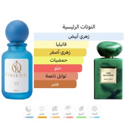 عطر Orienti U1 – تركيب خاص مستوحى من Armani Prive Vert Malachite Giorgio Armani، زهري فاخر بثبات وفوحان عالي Orienti U1 – Premium Special Blend Inspired by Armani Prive Vert Malachite Giorgio Armani, Long-Lasting Floral Perfume
