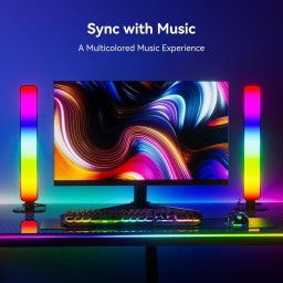 أشرطة إضاءة سطح المكتب الذكية Magic RGB المزودة بمستشعر صوتي وتفاعل موسيقي مع تحكم عن بُعد Magic RGB Basic Smart Light Bars (2 Pieces Pack)