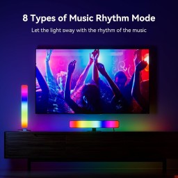 أشرطة إضاءة سطح المكتب الذكية Magic RGB المزودة بمستشعر صوتي وتفاعل موسيقي مع تحكم عن بُعد Magic RGB Basic Smart Light Bars (2 Pieces Pack)