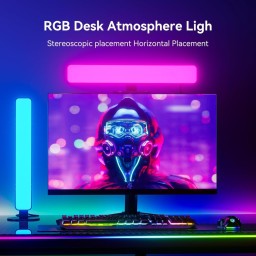 أشرطة إضاءة سطح المكتب الذكية Magic RGB المزودة بمستشعر صوتي وتفاعل موسيقي مع تحكم عن بُعد Magic RGB Basic Smart Light Bars (2 Pieces Pack)
