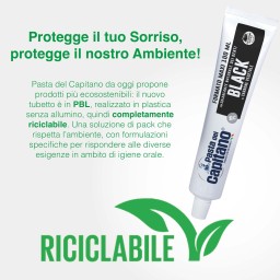 معجون أسنان كابيتانو بالفحم الطبيعي للتبييض - 100 مل Capitano Natural Charcoal Whitening Toothpaste - 100ml