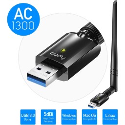 محول واي فاي لاسلكي USB CUDY WU1400 AC1300 CUDY WU1400 AC1300 Wireless USB Wi-Fi Adapter