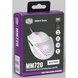 ماوس ألعاب Cooler Master MM720 خفيف الوزن RGB – أبيض لامع Cooler Master MM720 Lightweight RGB Gaming Mouse – Glossy White