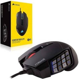 ماوس ألعاب CORSAIR SCIMITAR RGB ELITE سلكي بـ17 زر قابل للبرمجة – أسود CORSAIR SCIMITAR RGB ELITE Optical MOBA/MMO Gaming Mouse – Black
