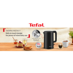 غلاية كهربائية تيفال ثيرمو بروتكت 1.5 لتر Tefal Thermo Protect KO1408E0 Electric Kettle 1.5L