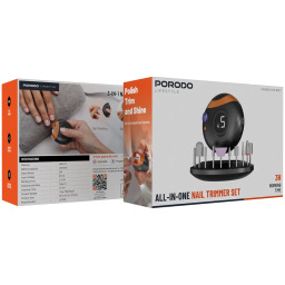 طقم تشذيب الأظافر الكل في واحد بورودو لايف ستايل - أسود Porodo Lifestyle All-In-One Nail Trimmer Set - Black