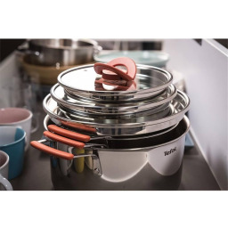 طقم قدور تيفال أوبتي سبيس ٣ قطع مع أغطية Tefal Opti'Space 3 Pieces Cookware Set with Lids