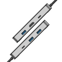 بورودو موزع يو اس بي سي 6 في 1 بشاشة ذكية Porodo 6-in-1 USB-C Hub with Smart Digital Display