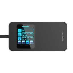 بورودو موزع يو اس بي سي 6 في 1 بشاشة ذكية Porodo 6-in-1 USB-C Hub with Smart Digital Display