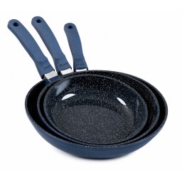 طقم مقالي نايفو كرانيت أزرق  3 قطع NIFOO Blue Granite Fry Pan Set  3 Pieces