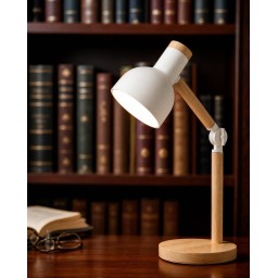 تيبل لامب بقاعدة خشبية مفصلي Table lamp with a hinged wooden base