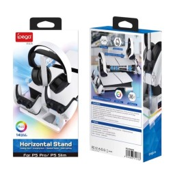 ستاند بلي 5 أفقية مع تبريد وشاحن يدات من ipega ipega Horizontal Stand with Cooling Fans & Charging Dock (For PS5 Slim / PS5 Pro)