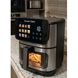 قلاية هوائية سلفر كريست الاصليك الالمانية 12,5Lشاشة ايباد دبل هيتر ضمان سنه Silver Crest Original German Air Fryer 12.5L with iPad Screen and Double Heater
