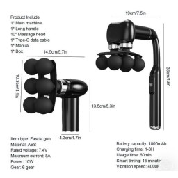 جهاز مساج احترافي للجسم ب 6 رؤوس Professional body massager with 6 heads