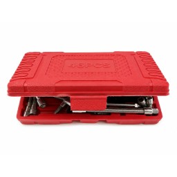 طقم مفاتيح مع لقم 46 قطعه 46-Piece Ratchet Socket & Bit Set