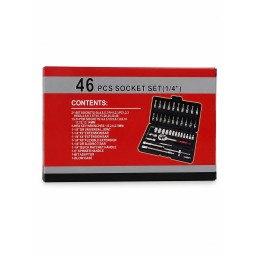 طقم مفاتيح مع لقم 46 قطعه 46-Piece Ratchet Socket & Bit Set