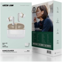 سماعة كرين ليون اللاسلكية تقنية ENC تحكم باللمس مع مود العاب Green Lion Vancouver True Wireless Earbuds – GL-TWS83
