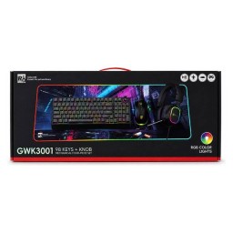 طقم R8 GWK3001 المتكامل 4 في 1 – كيبورد + ماوس + ماوس باد + سماعة رأس – أسود R8 GWK3001 4-In-1 Keyboard Mouse Pad Headset Kit – Black